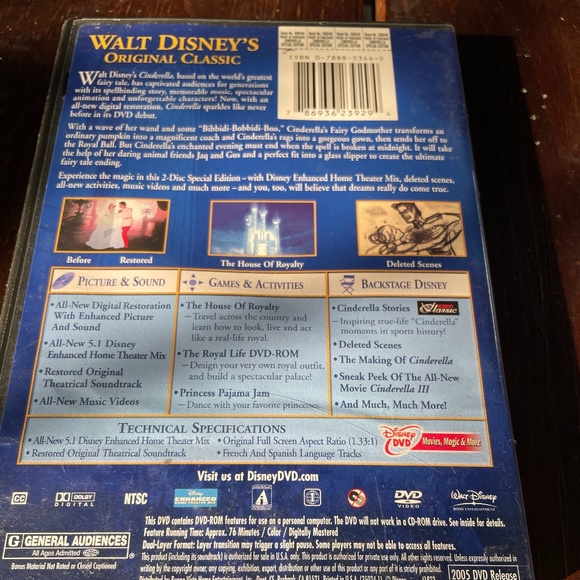 Disney Cinderella Platinum Special DVD - Picture 2 of 3